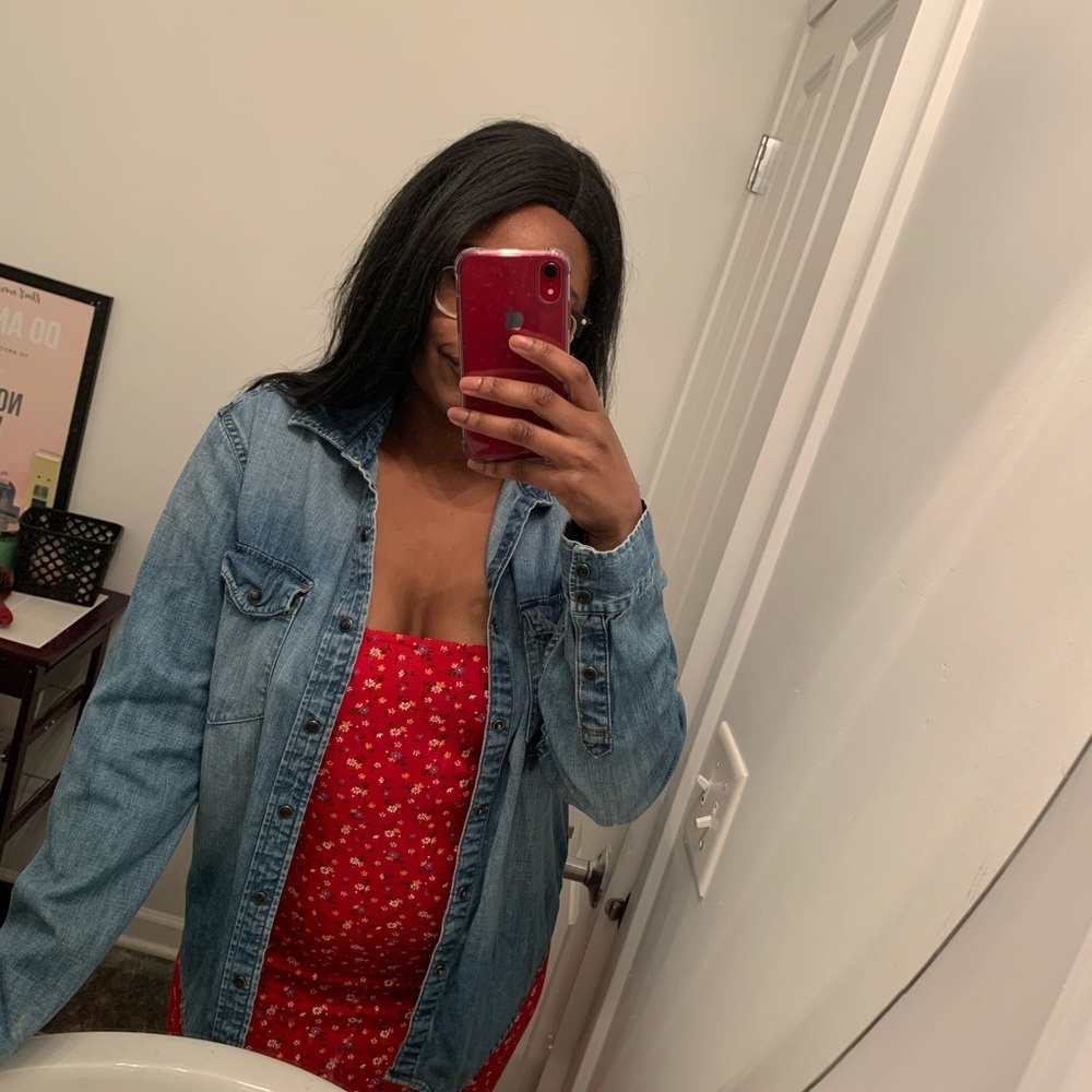 Halter strap red dress